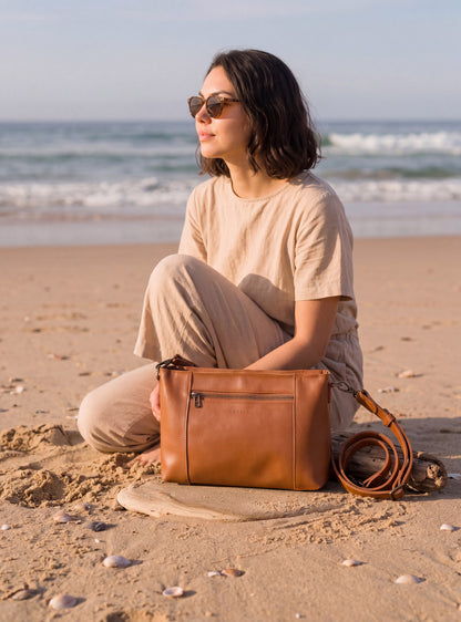 Margo Leather Crossbody + Shoulder Strap