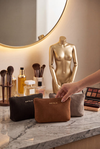 Norris leather zip pouch