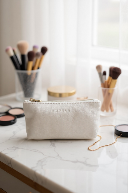 Sofia leather zip pouch - CLEARANCE