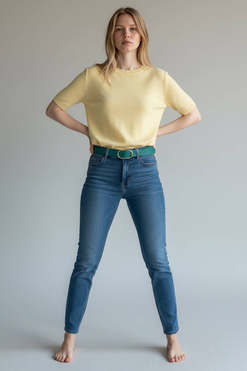 Oval Big Sis leather Boyfriend Jeans Belt - END OF SEASON