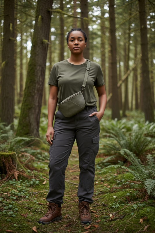 Ruby Classic leather adjustable moon-bag crossbody