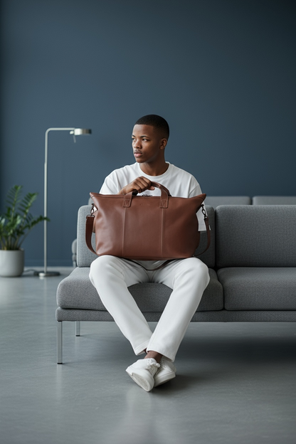 Murray leather overnight bag - MADE TO ORDER