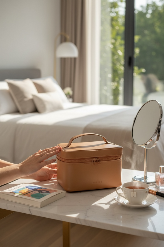 Liv Large Leather Top Handle Vanity