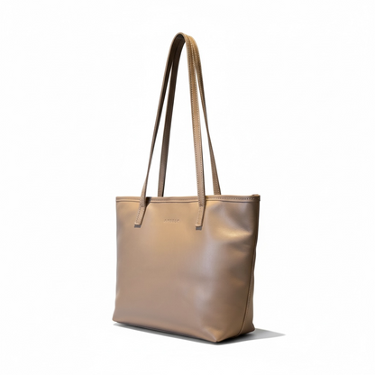 Mezzo Lined Leather Tote with Zip