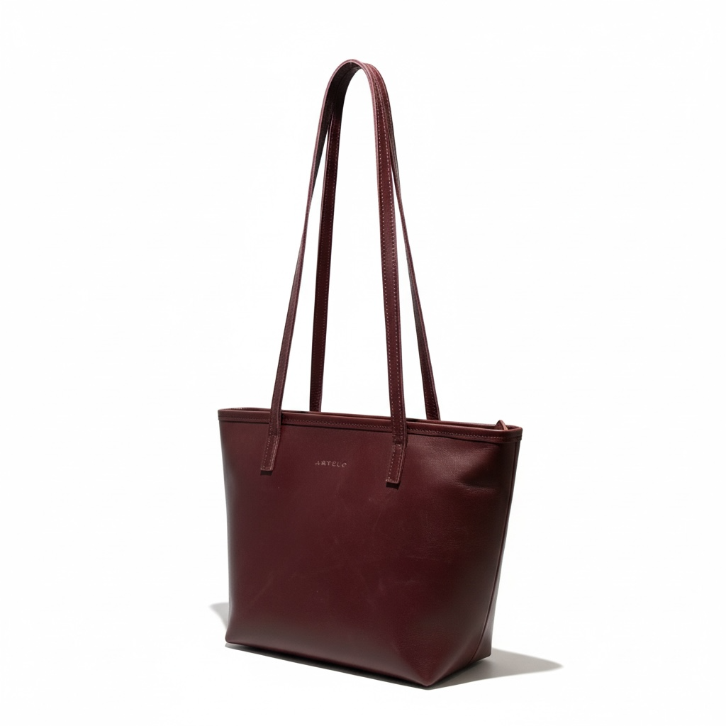Mezzo Lined Leather Tote with Zip