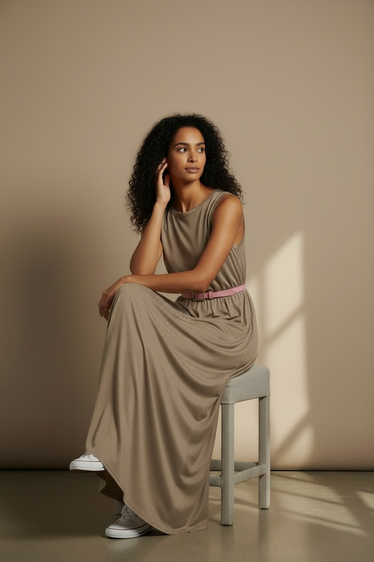 Antelo Belt Boxy Skinny Sis Leather Boyfriend Jeans Belt - Antique Nickel