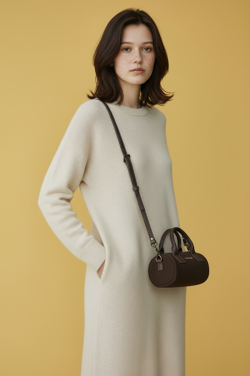 Indo leather mini barrel crossbody