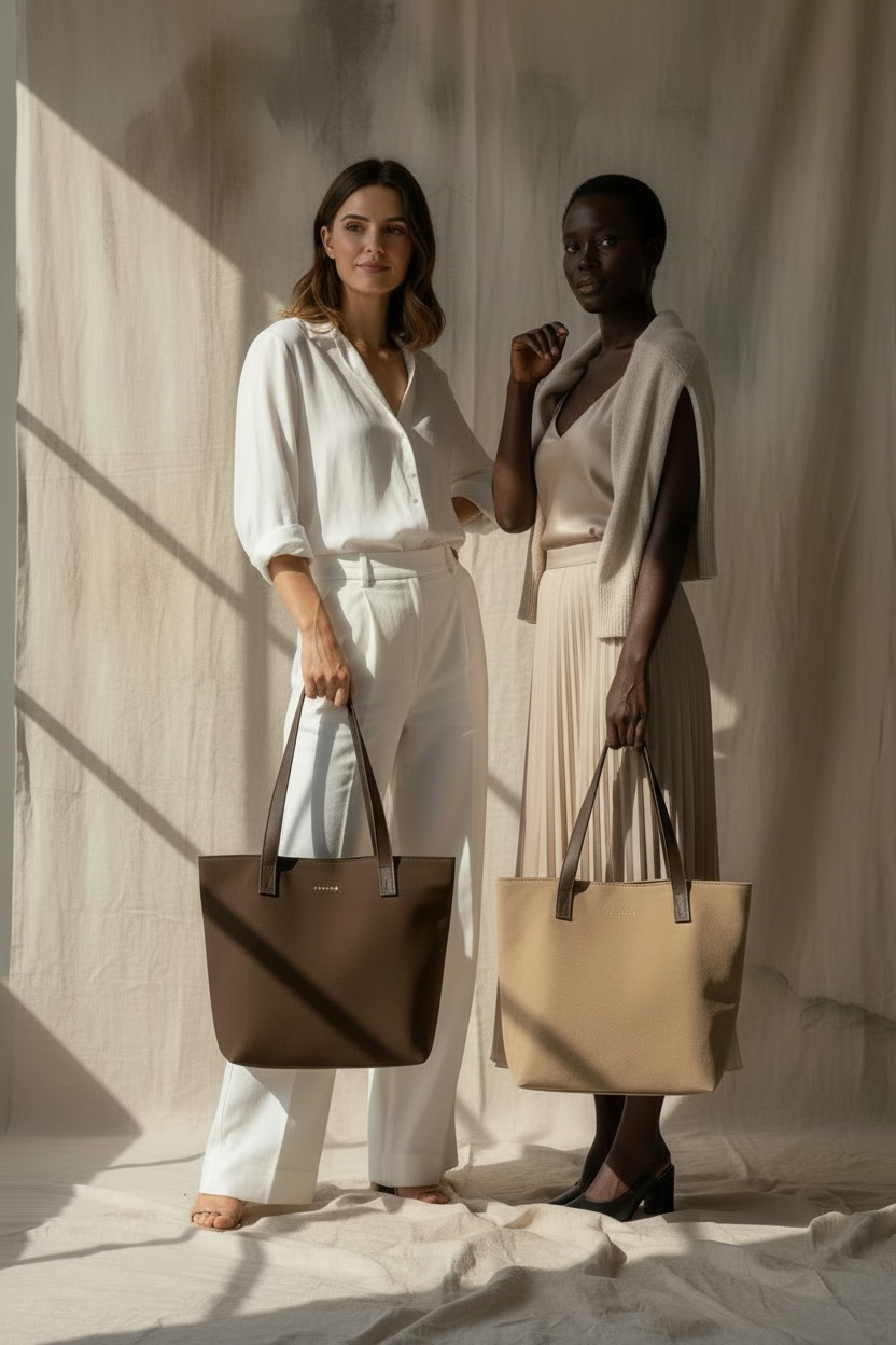 Emmy unlined Leather Tote with Zip