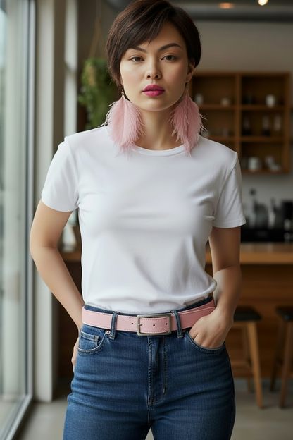 Boxy Big Sis Leather Boyfriend Jeans Belt - Antique Nickel