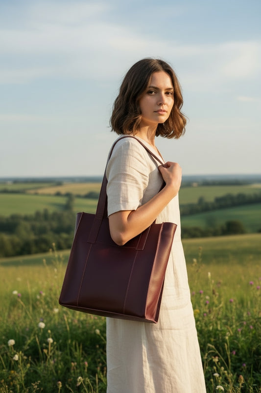 Delta North-South Business Leather Tote Bag
