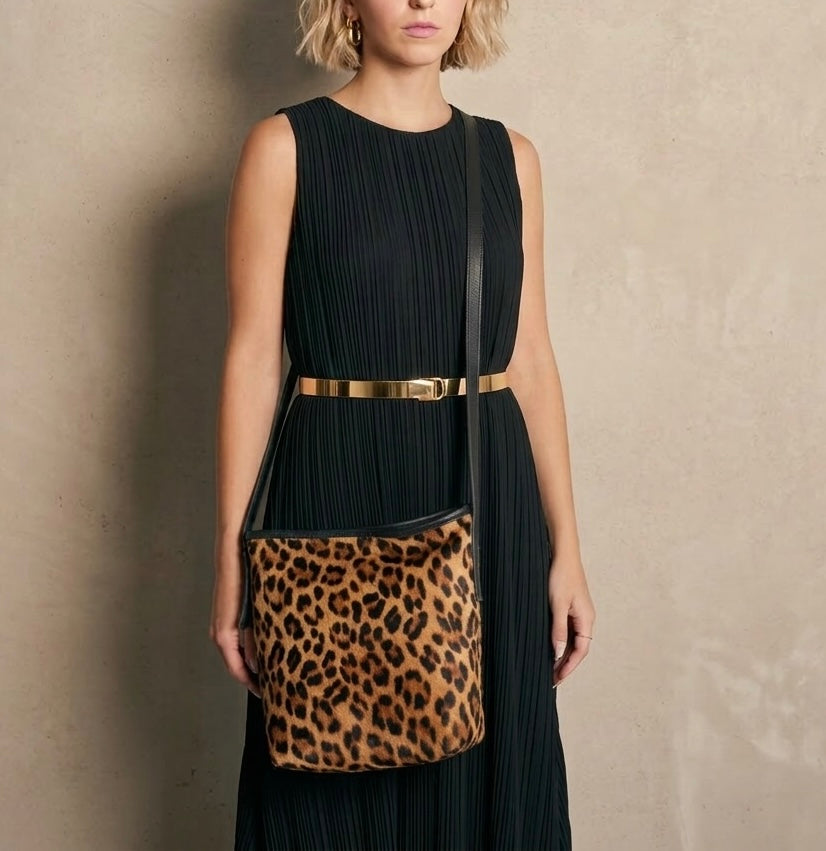 Dune Wild Leather Crossbody Bucket Bag with zip - END OF SEASON