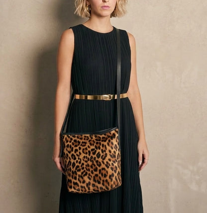 Dune Wild Leather Crossbody Bucket Bag with zip - END OF SEASON