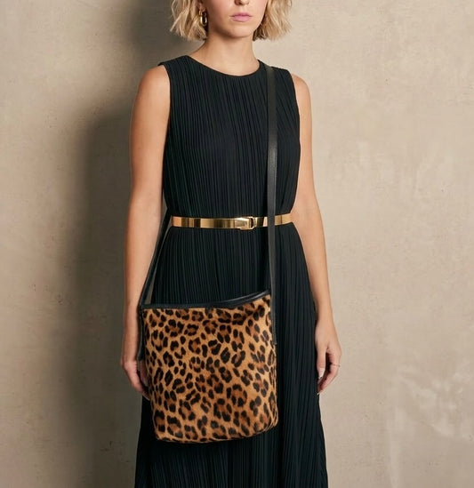 Dune Wild Leather Crossbody Bucket Bag with zip - END OF SEASON