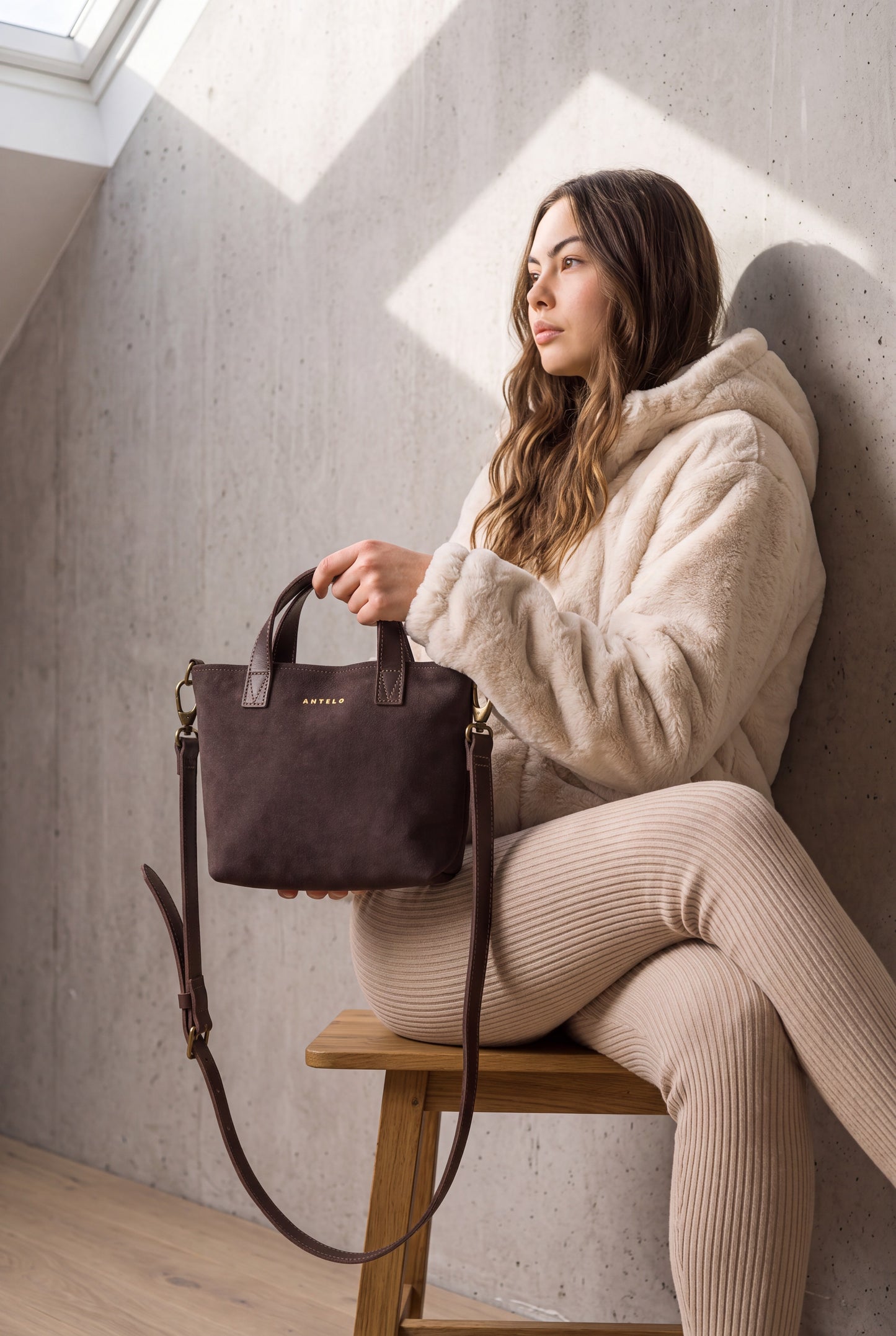 Zazi Petite leather crossbody tote