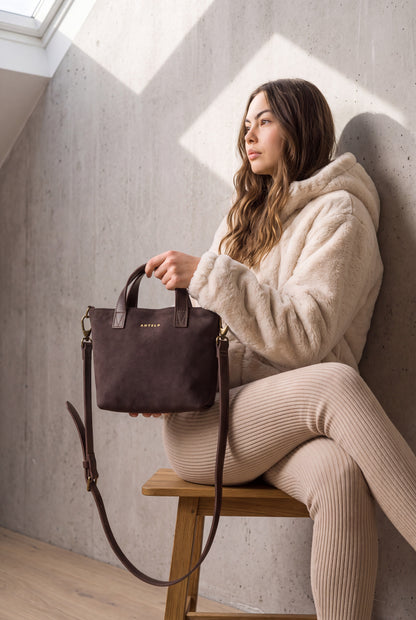 Zazi Petite leather crossbody tote