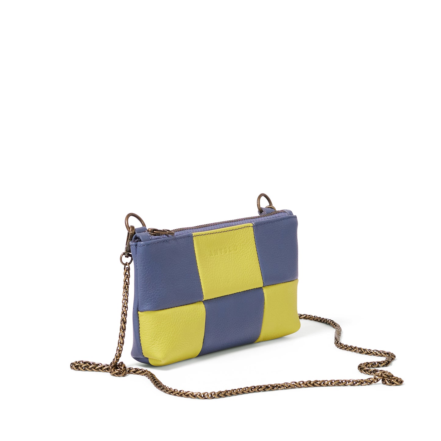 Anouk Checkered Leather Crossbody Clutch