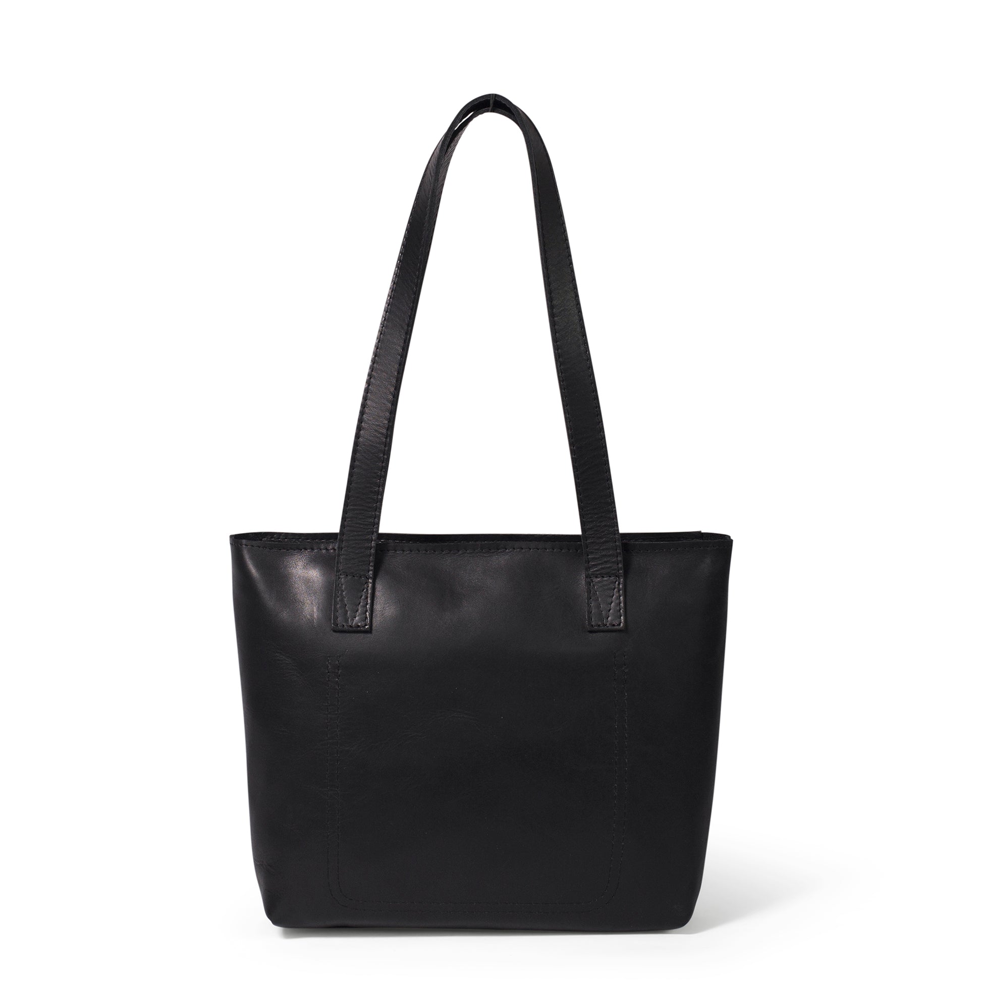 Milly Unlined Midi Leather Tote with Zip