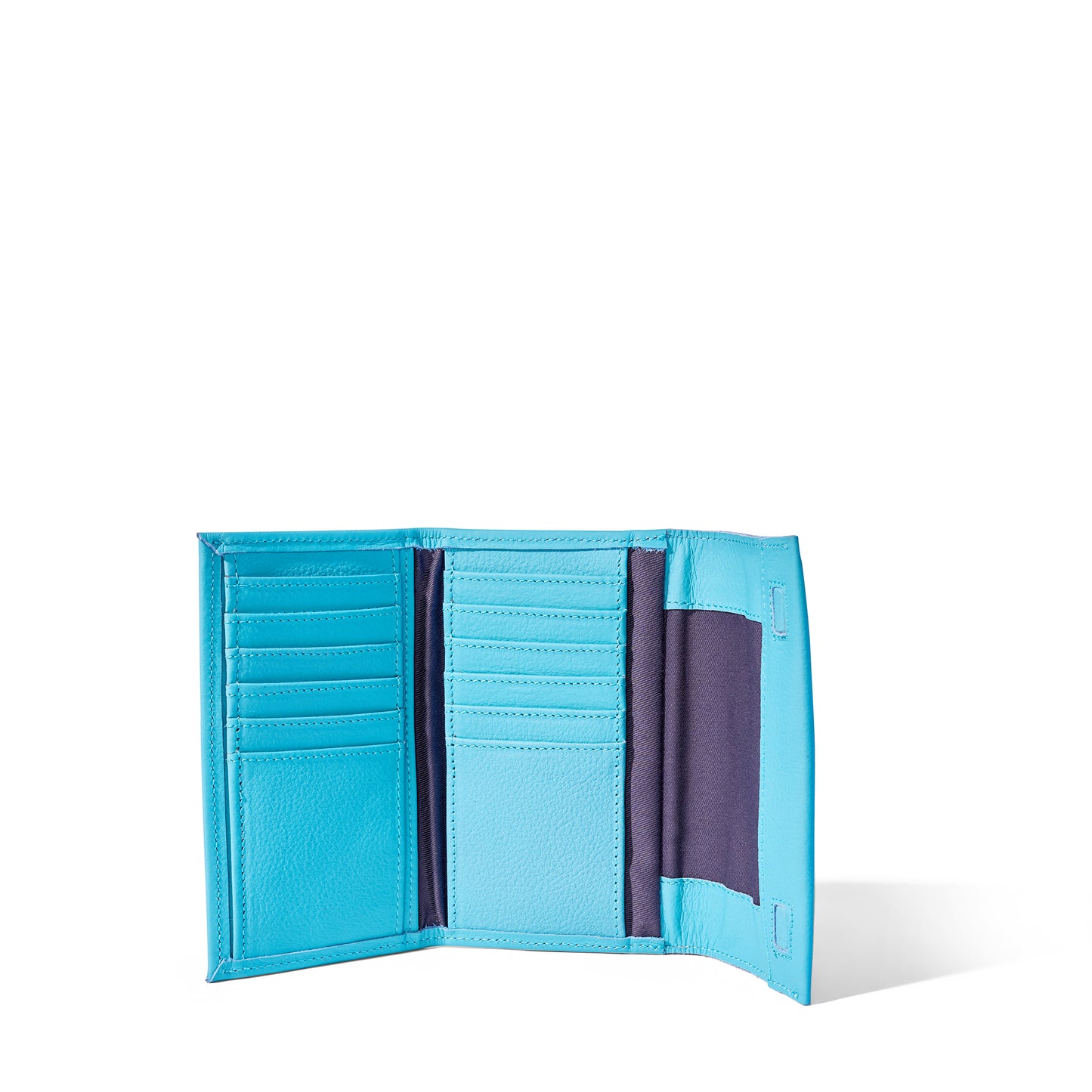 Evie Three-Quarter Leather Trifold Wallet