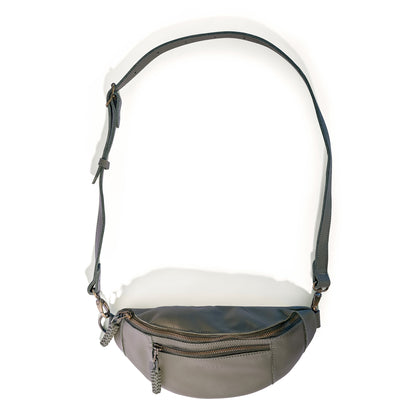 River adjustable leather moon-bag