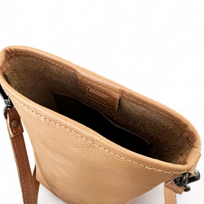 Suede Mini Phone Crossbody with Flap Closure - MINOR FLAW MUSTARD