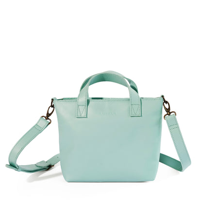 Zazi Petite leather crossbody tote - MINOR FLAW Turquoise Mint