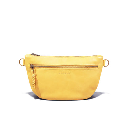 Ayla adjustable half-moon leather crossbody