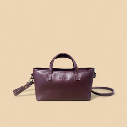 Zeta Mini leather crossbody tote