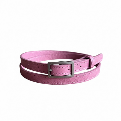 Antelo Belt Boxy Skinny Sis Leather Boyfriend Jeans Belt - Antique Nickel