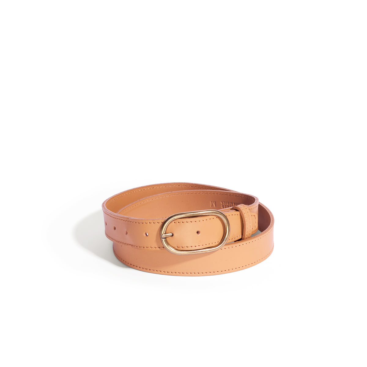 Oval Big Sis Leather Boyfriend Jeans Belt - MINOR FLAW