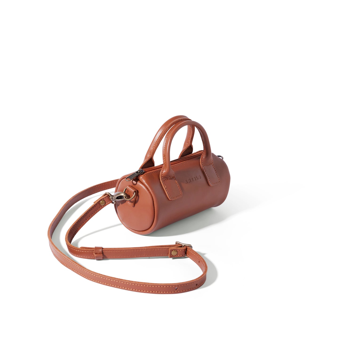 Indo leather mini barrel crossbody - CLEARANCE
