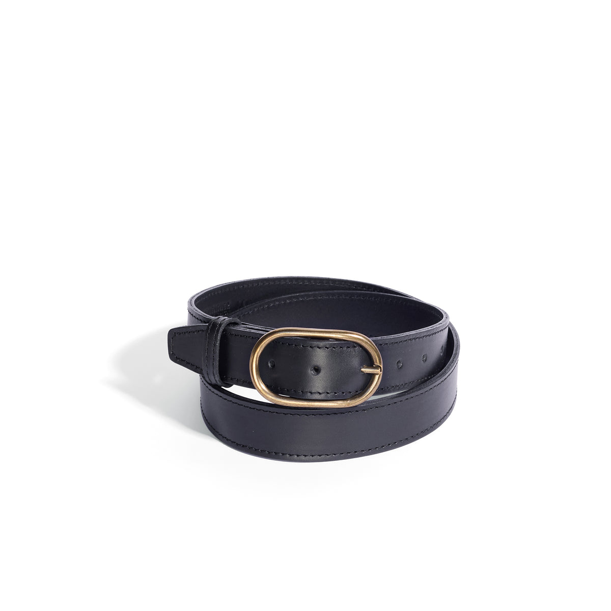 Oval Big Sis Leather Boyfriend Jeans Belt - MINOR FLAW