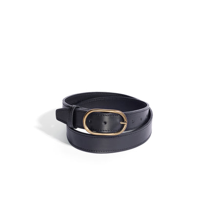 Oval Big Sis Leather Boyfriend Jeans Belt - MINOR FLAW