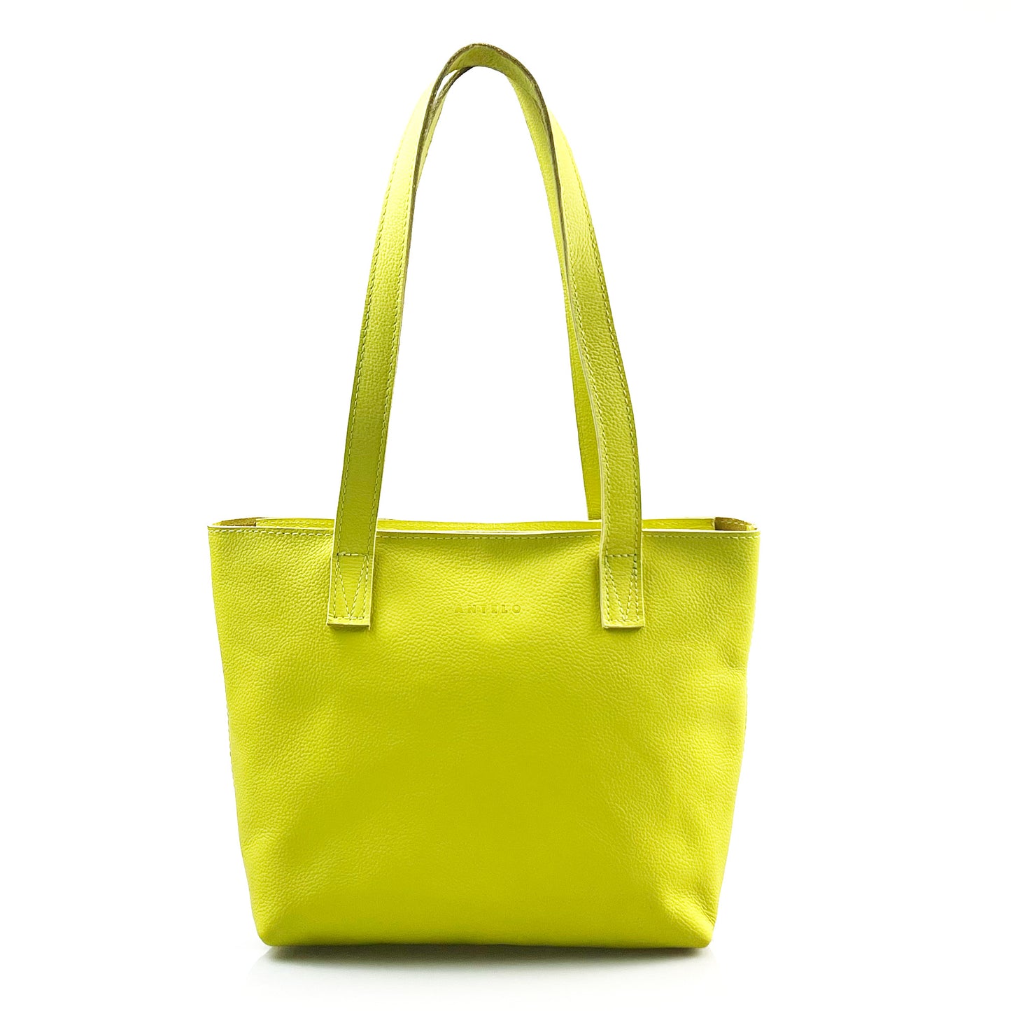 Milly Unlined Midi Leather Tote with Zip - MINOR FLAW