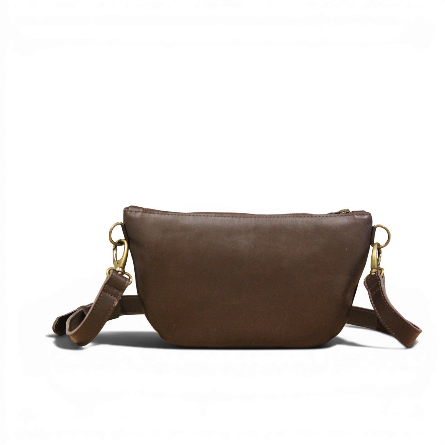 Ayla adjustable half-moon leather crossbody