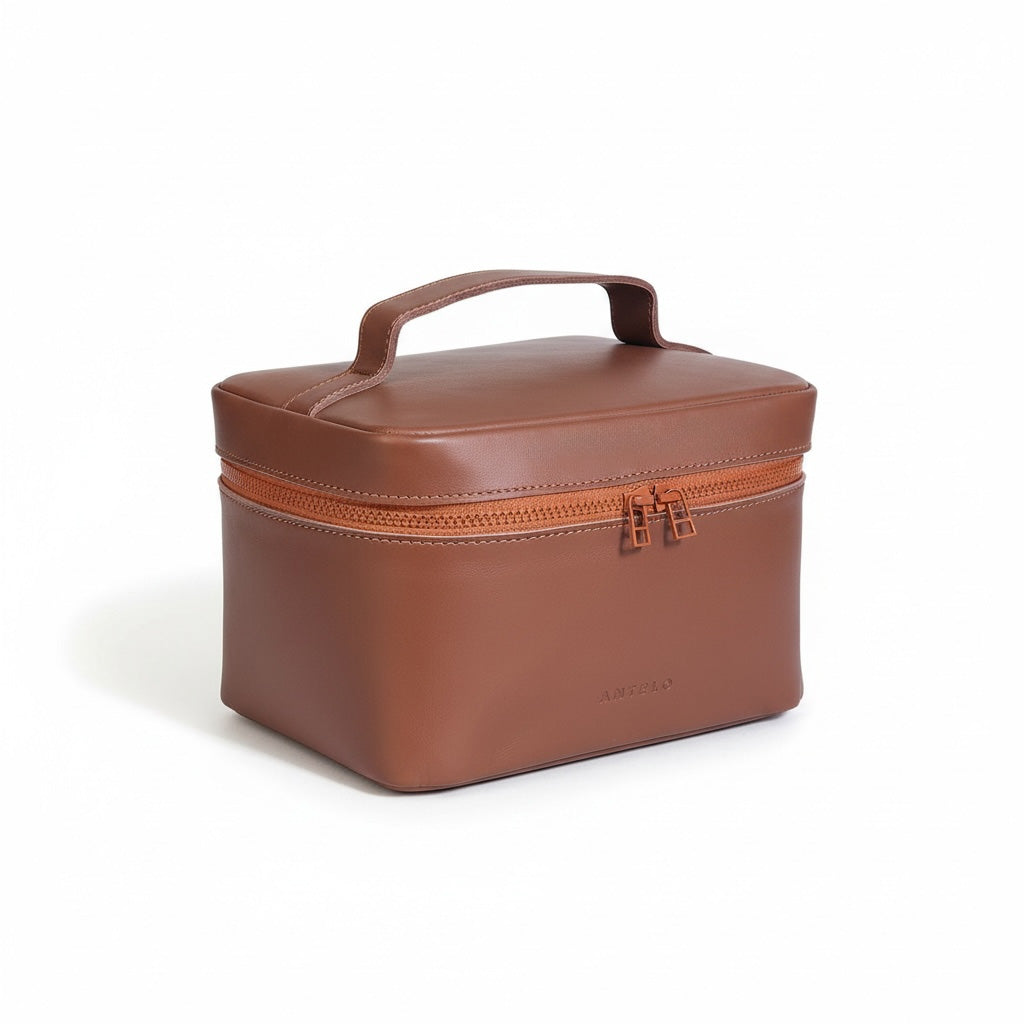 Liv Large Leather Top Handle Vanity - MINOR FLAW