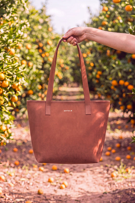 Emmy unlined Leather Tote with Zip