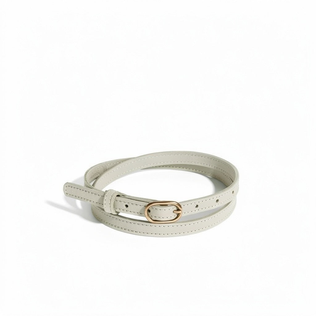 Oval Skinny Sis Leather Boyfriend Jeans Belt