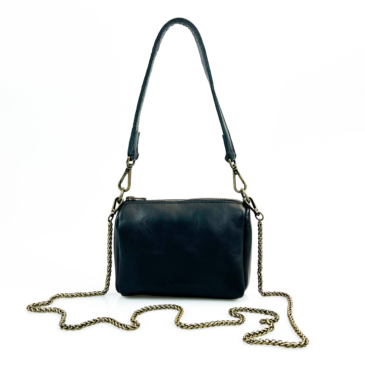 Miley Leather Micro Duffel with Chain Sling