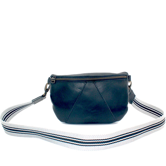 Ruby Eclipse leather crossbody with Webbing strap