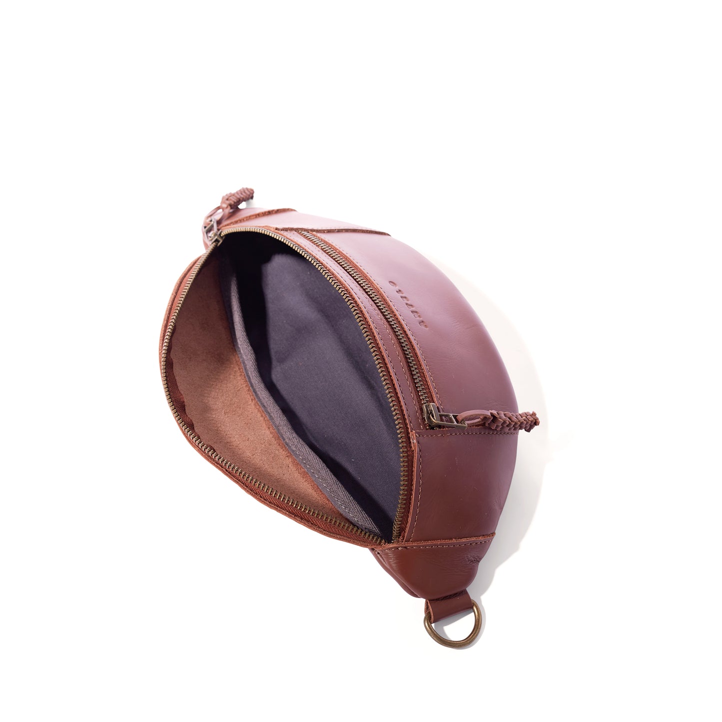 River adjustable leather moon-bag