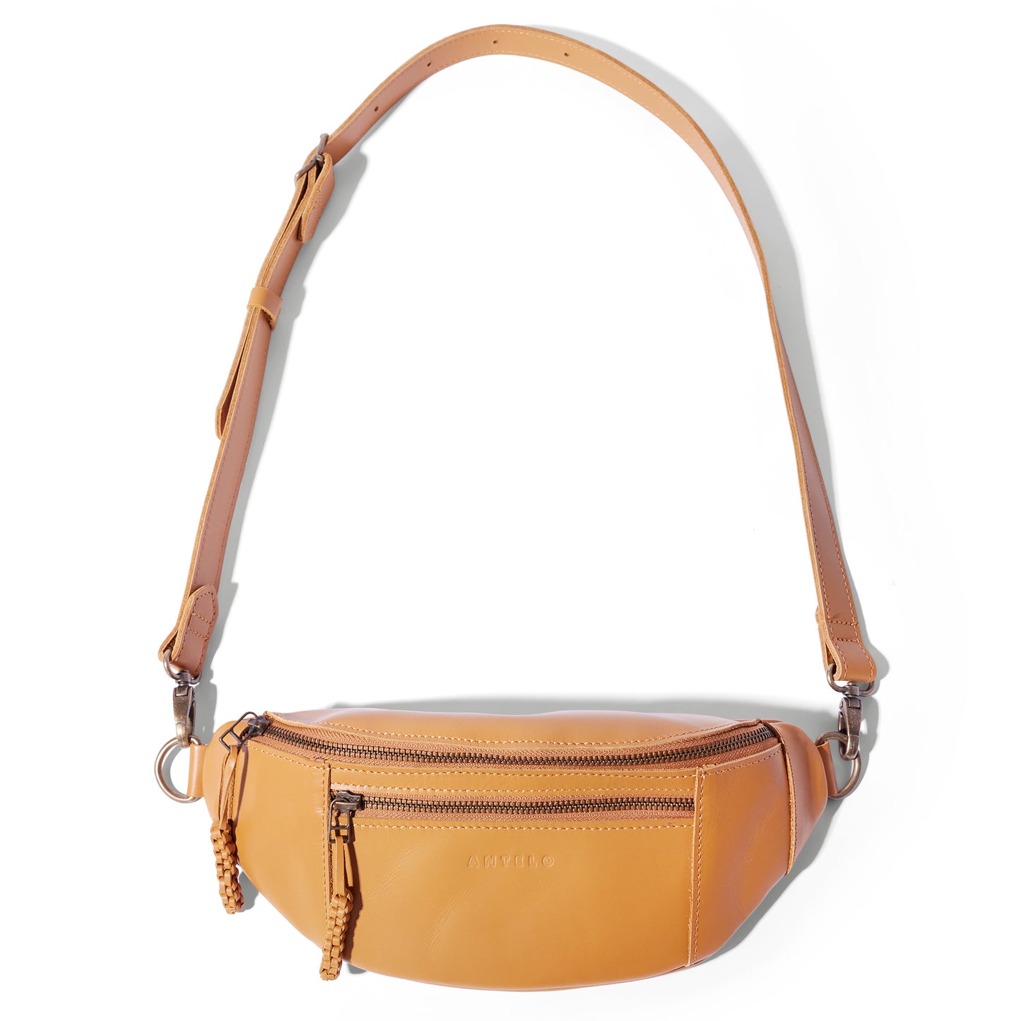 River adjustable leather moon-bag