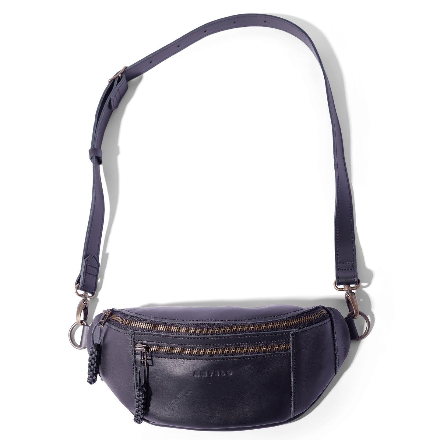 River adjustable leather moon-bag