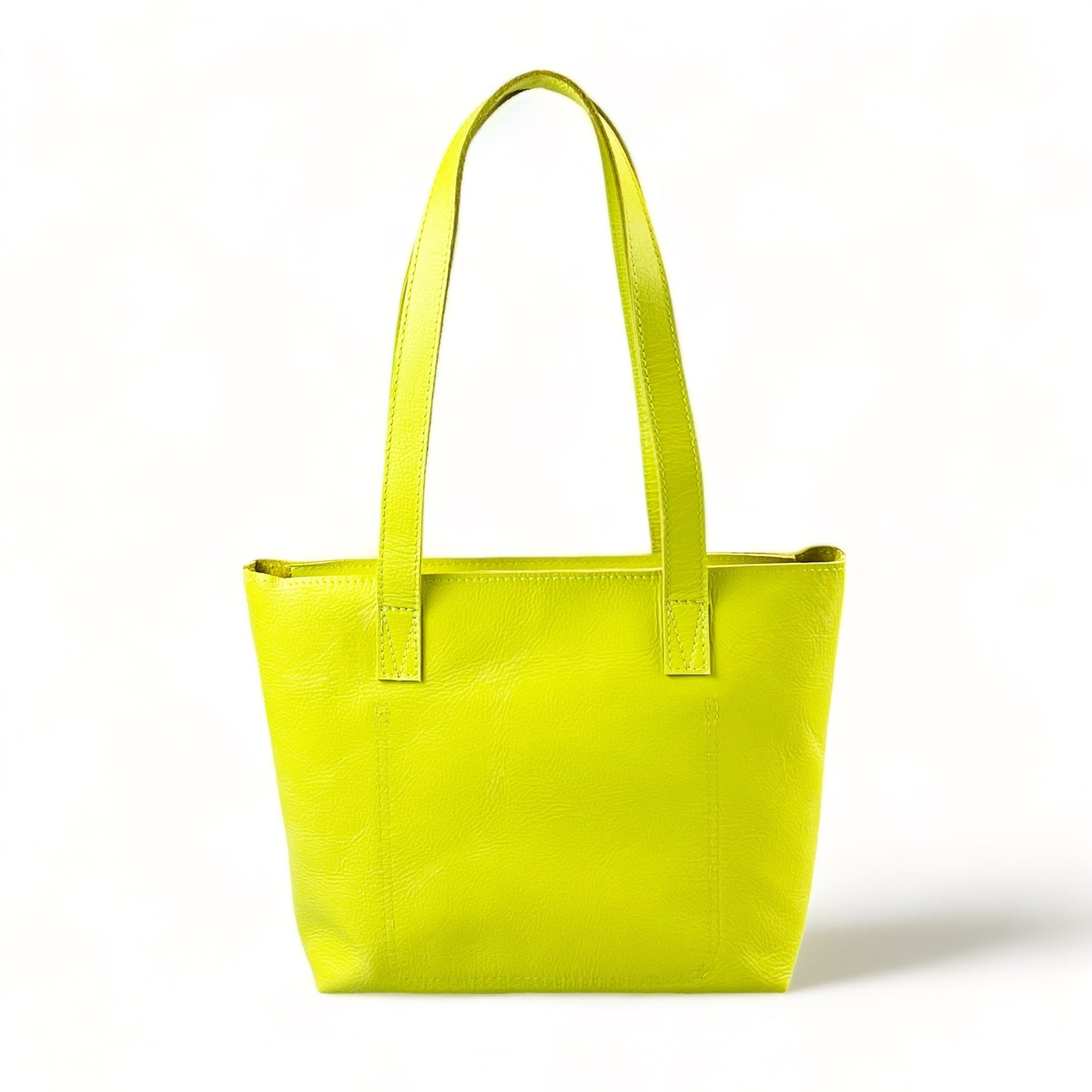 Milly Unlined Midi Leather Tote with Zip - MINOR FLAW