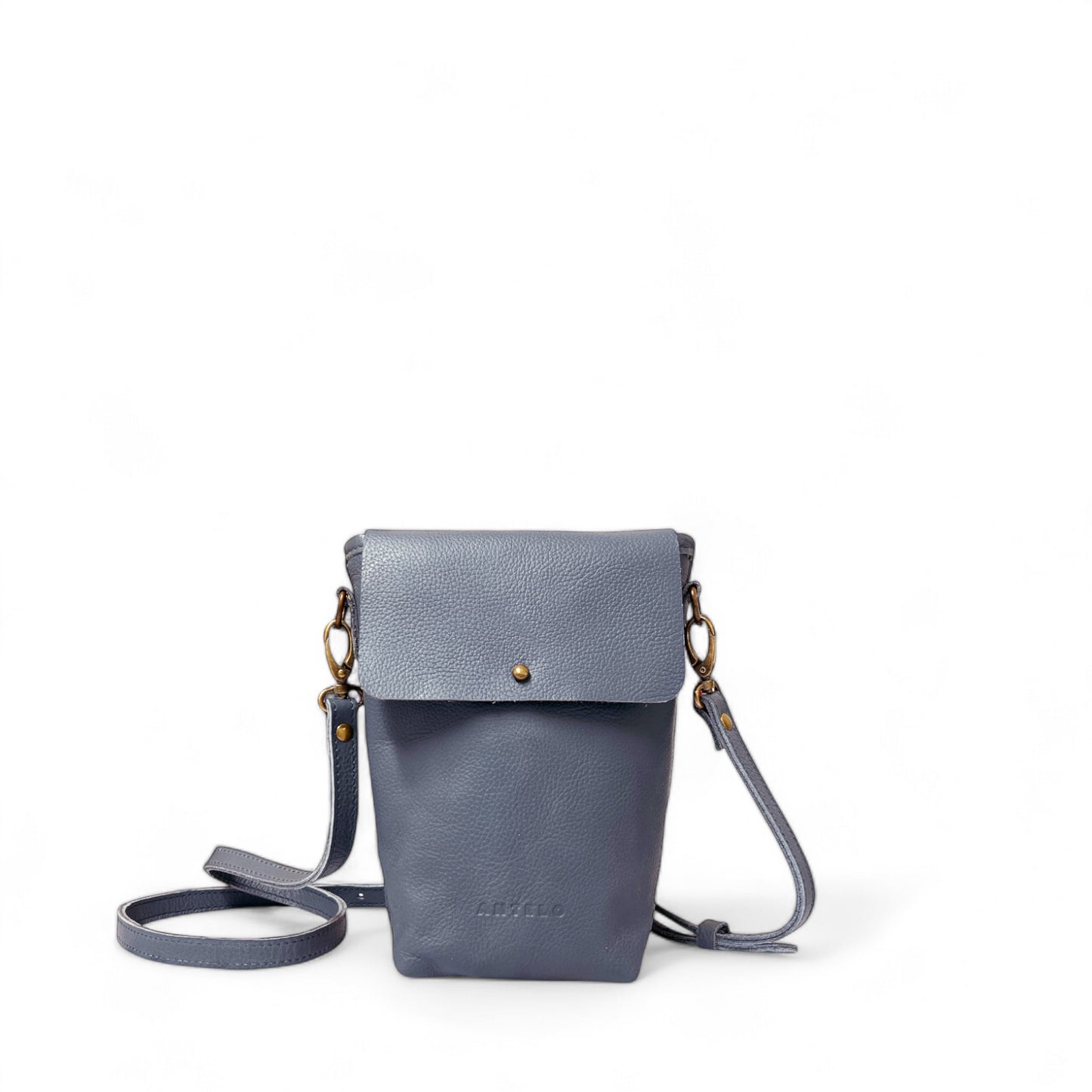 Suede Mini Phone Crossbody with Flap Closure