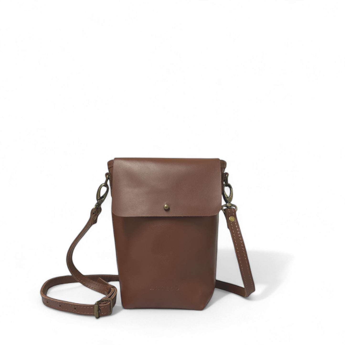 Suede Mini Phone Crossbody with Flap Closure