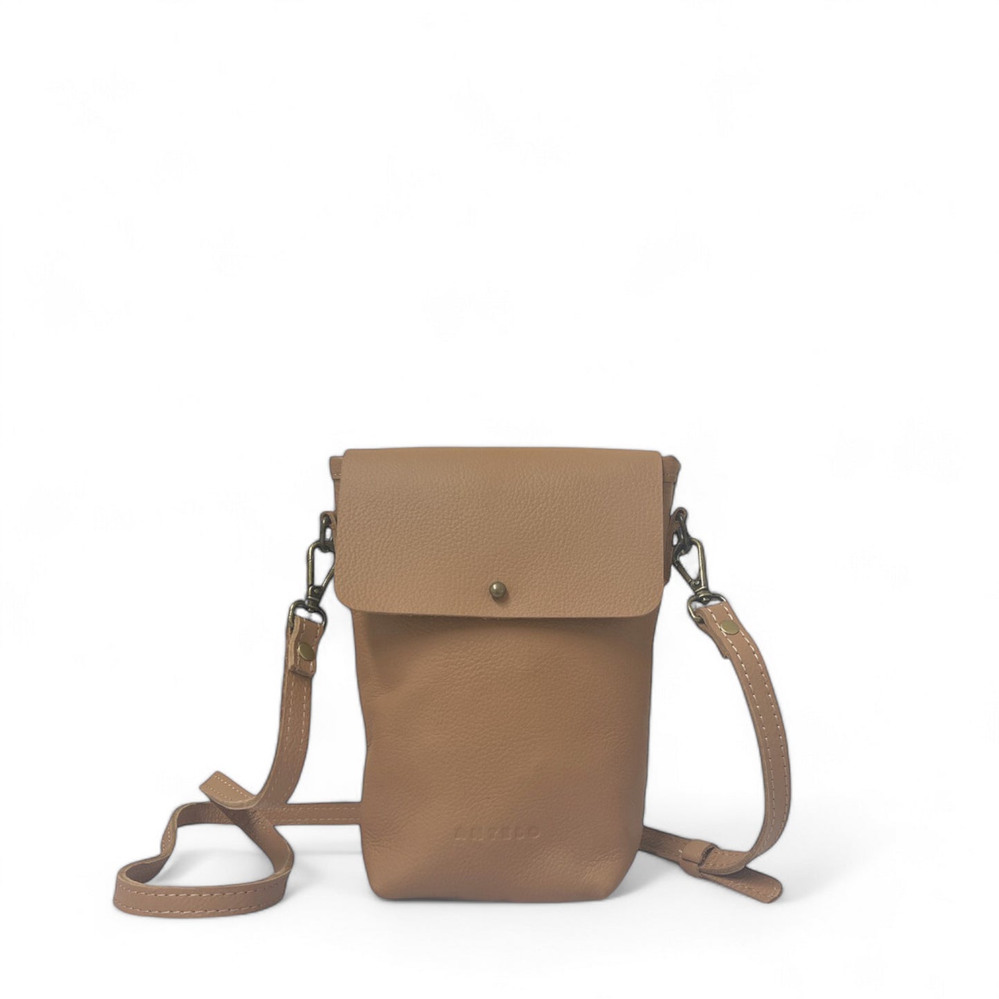 Suede Mini Phone Crossbody with Flap Closure